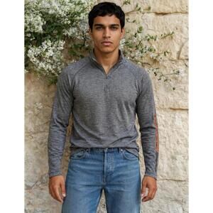 Harley Davidson Men L Performance HD v2 Quarter Zip long Shirt polyester Gray